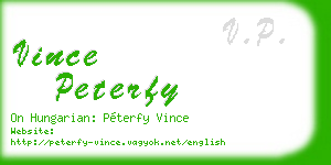vince peterfy business card